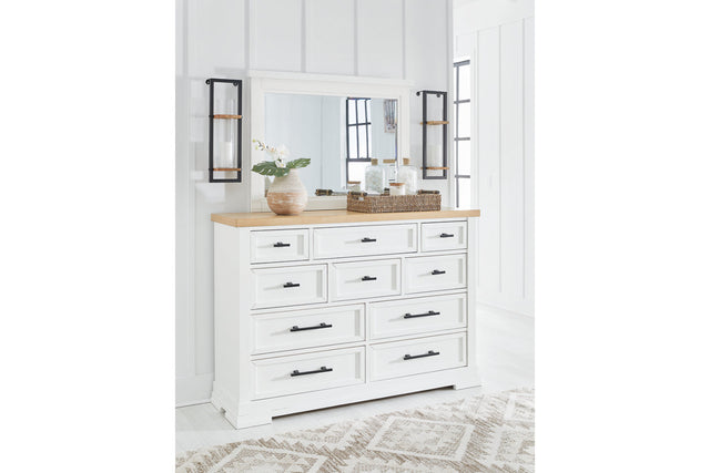 Ashbryn White/Natural Storage Platform Bedroom Set B844