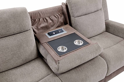 Nisa Brown Chenille/Air Leather 3pc Reclining Set S9871