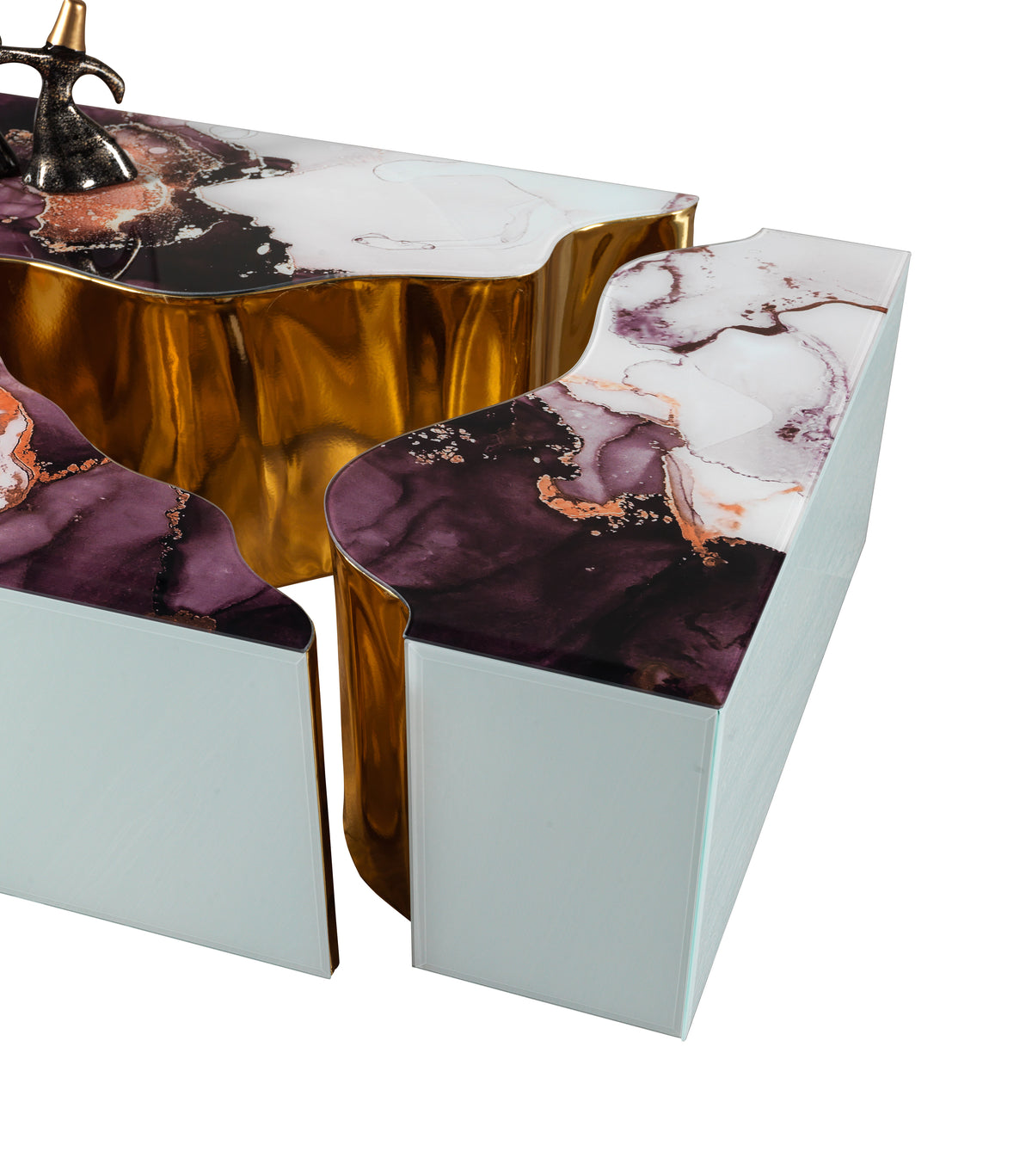 Dream White Marble 3pc Coffee Table