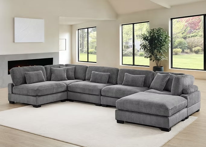 Supreme Grey Corduroy OVERSIZED Sectional