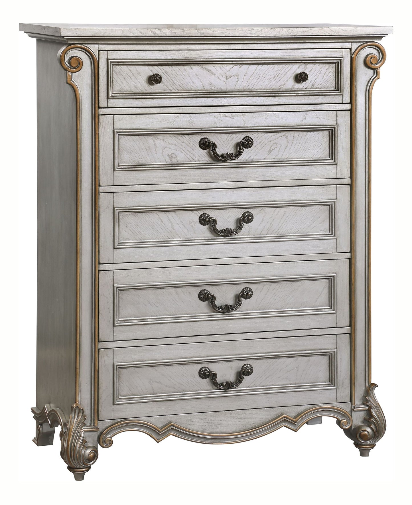 Melrose Collection Silver Finish Bedroom Set