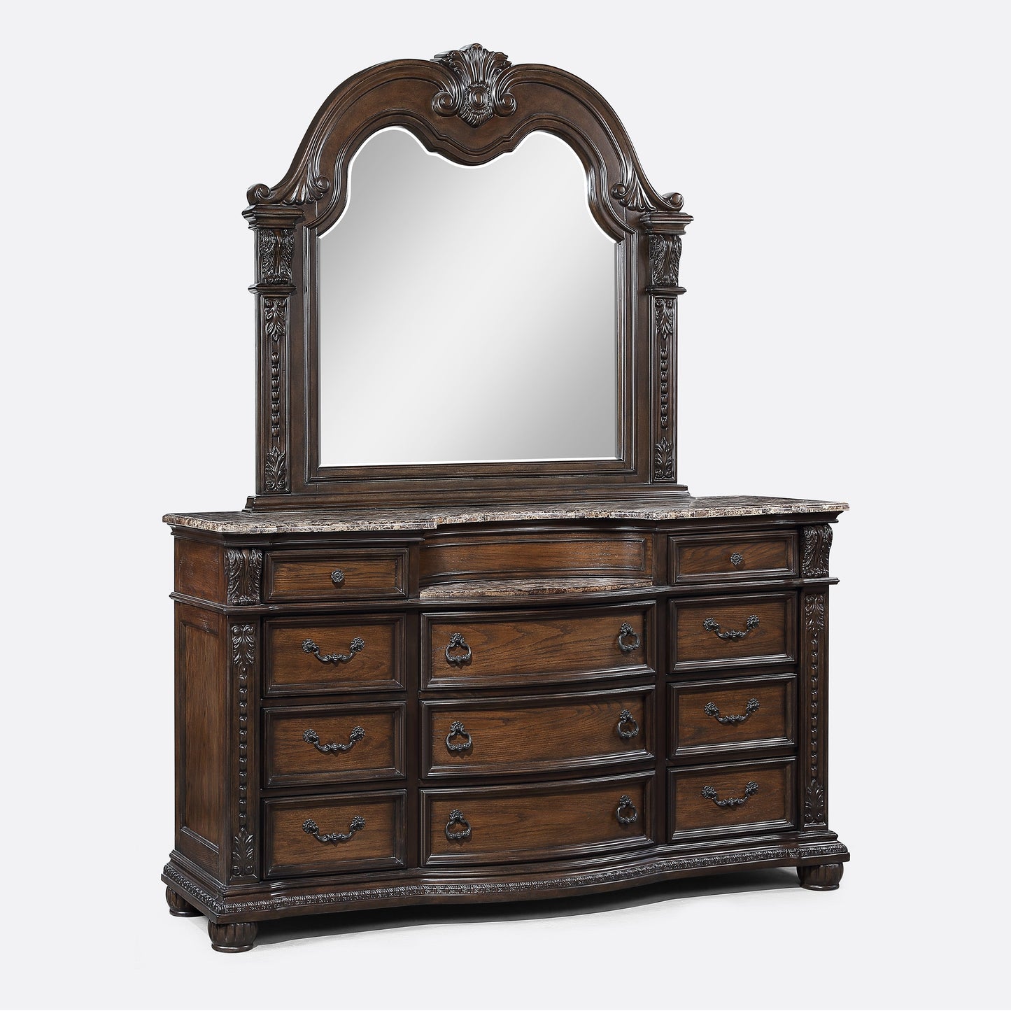 Stanley Coffee Brown Upholstered Sleigh Bedroom Set | B1610