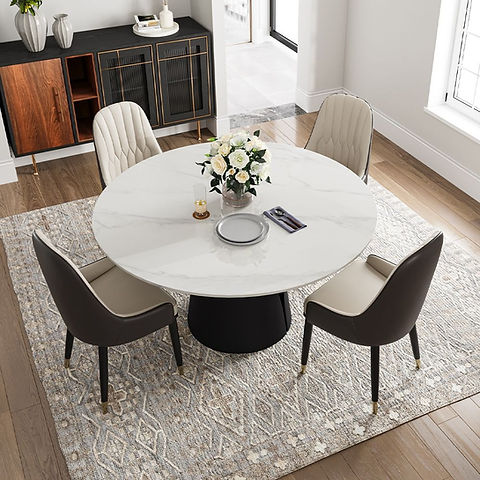Vero 51" White Sintered Stone Round Table