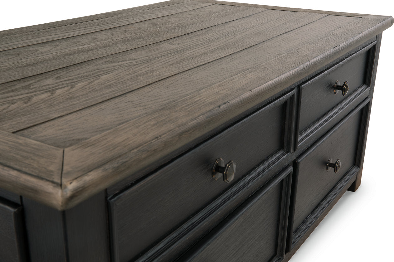 Tyler Creek Grayish Brown/Black Coffee Table and 2 End Tables T736