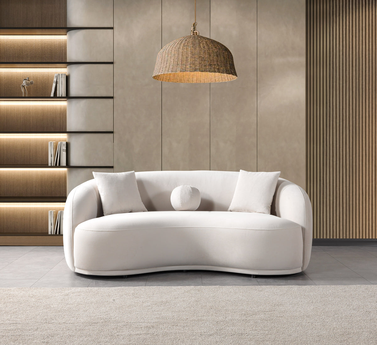 Bonita Ivory Velvet Living Room Set