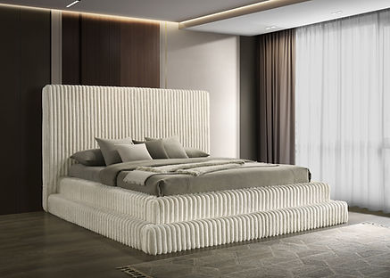 Micah Cream Corduroy Platform Bedroom Set B9020