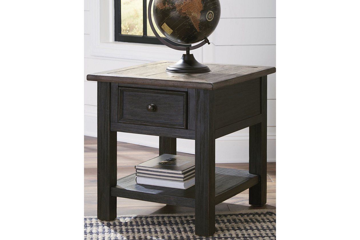 Tyler Creek Grayish Brown/Black Coffee Table and 2 End Tables T736