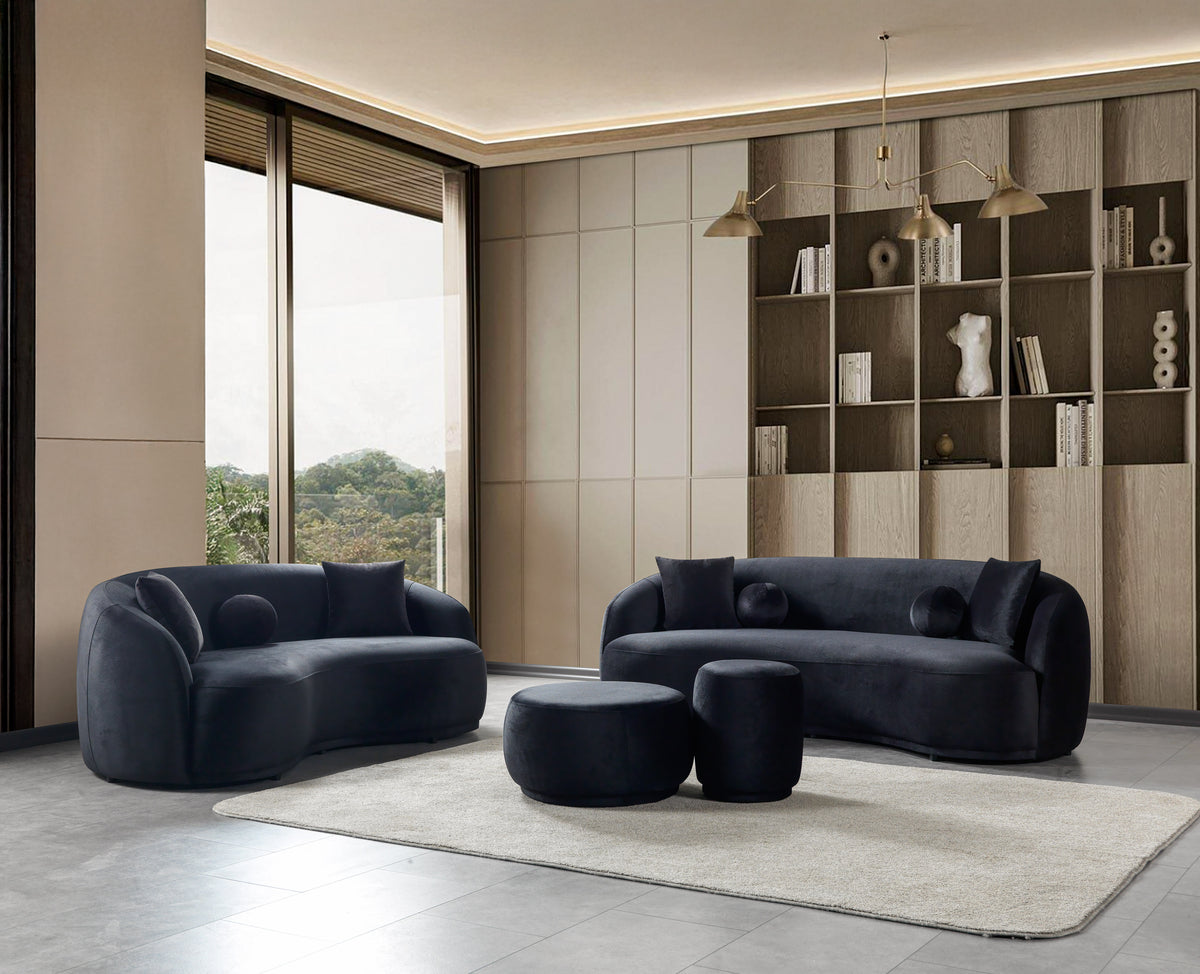 Bonita Black Velvet Living Room Set
