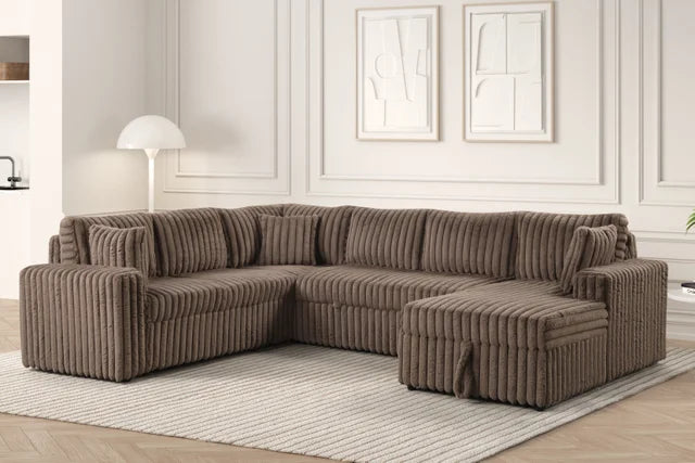 Forever Mocha Sectional With Pull-Out Bed