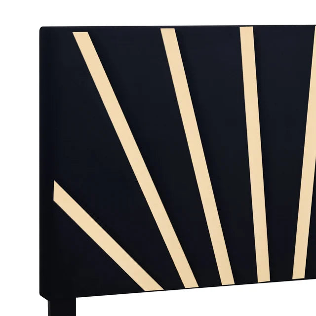 Nico Black Velvet King Platform Bed