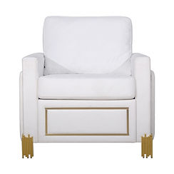 Glamor White/Gold LED Living Room Set S9060