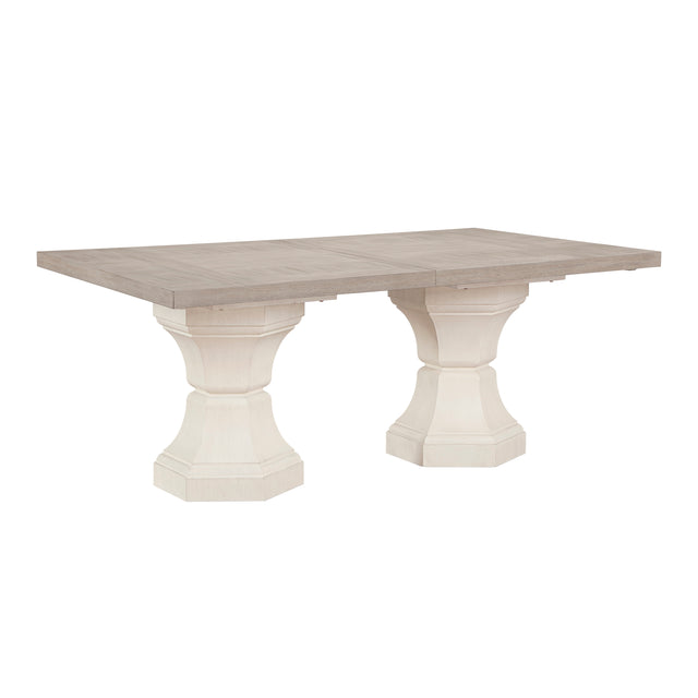 Lofton Light Gray/Ivory Extendable Dining Set 6018