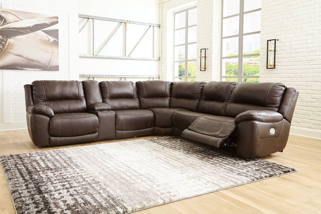 Dunleith Chocolate 6pc POWER Reclining Sectional U71605