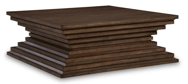 Hannodream Warm Brown 3pc Coffee Table Set T821