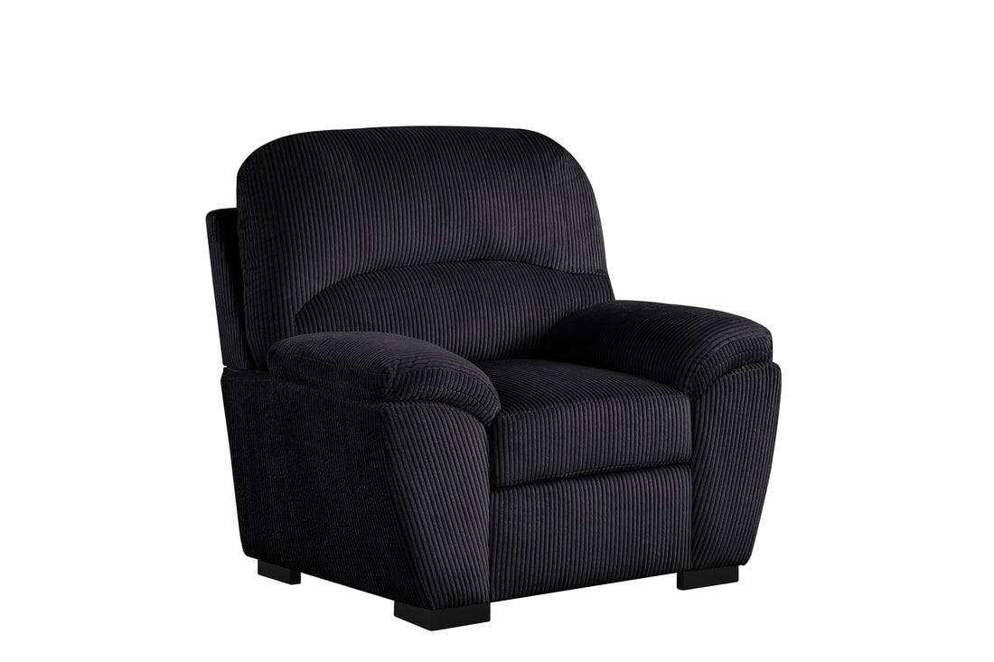 Tiffany10 Black Cord Fabric Sofa and Loveseat