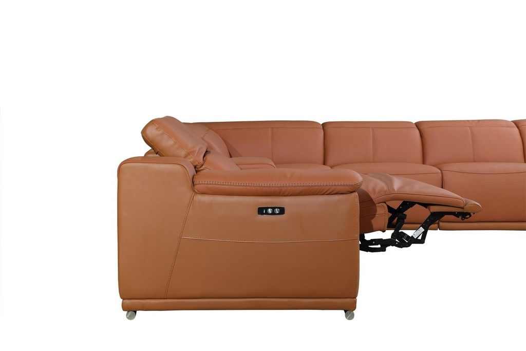 UR9762 7pc Camel TOP GRAIN 4pc Power Sectional