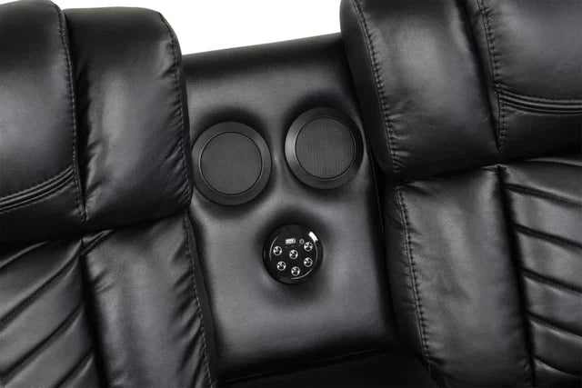 Ace Black LED/BLUETOOTH SPEAKERS 3pc Reclining Set