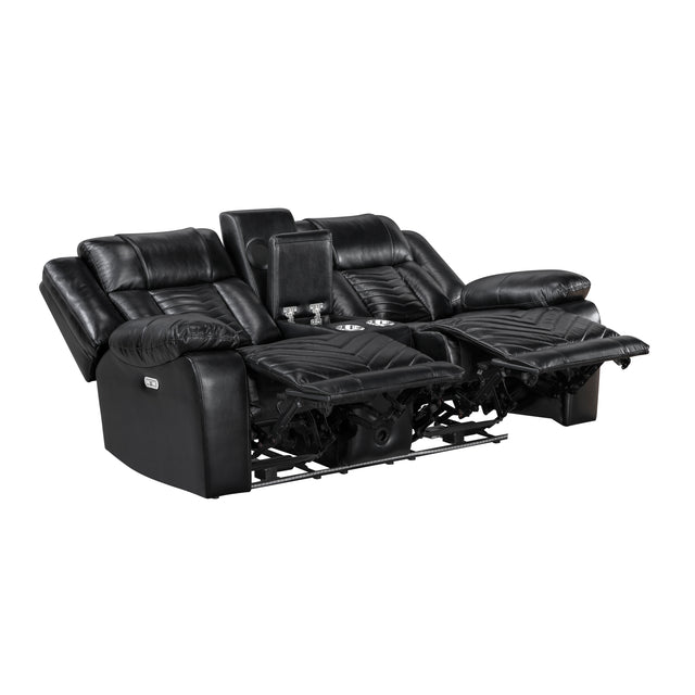 Huron Black POWER/LED/BLUETOOTH SPEAKERS Reclining Set 8457