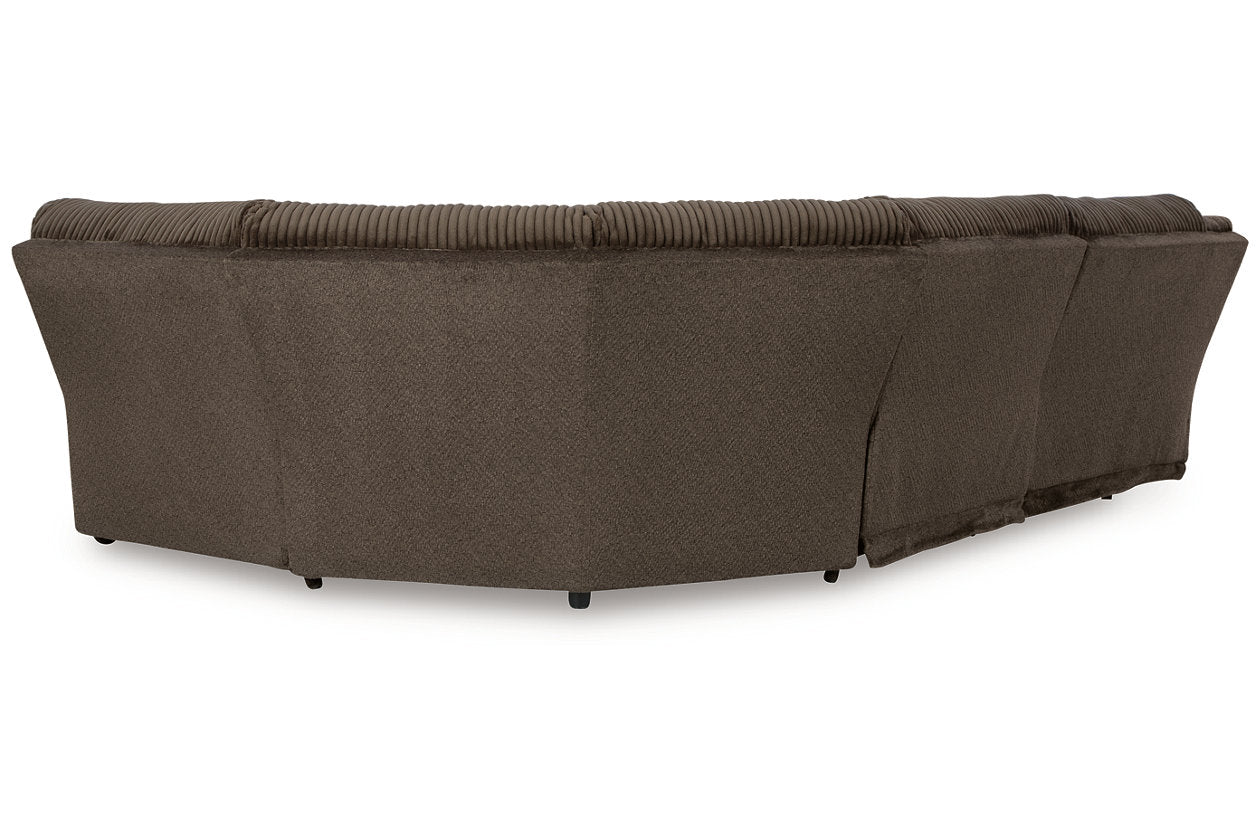 Top Tier Chocolate 5pc Reclining Sectional 92705