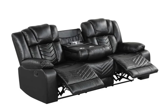 Ace Black LED/BLUETOOTH SPEAKERS 3pc Reclining Set
