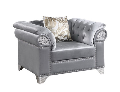 Emma Grey Velvet Sofa and Loveseat S3600