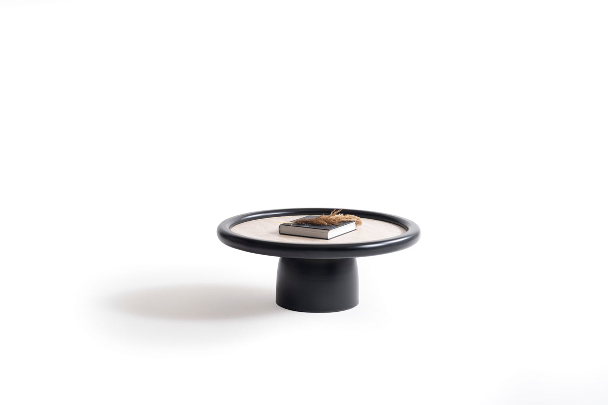 950 Black Travertine 3pc Coffee Table Set