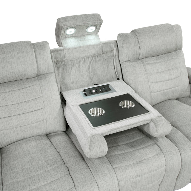 Ronan Light Gray Double Reclining Living Room Set 8455