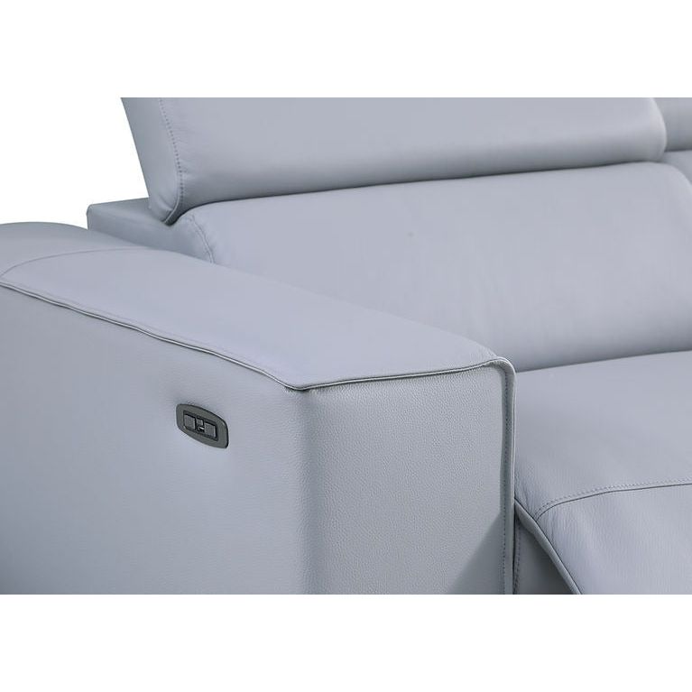 Picasso Light Blue 3-POWER Leather Match 6pc Sectional MI631