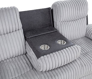 Lexy Grey Cord/Air Leather 3pc Reclining Set S6050
