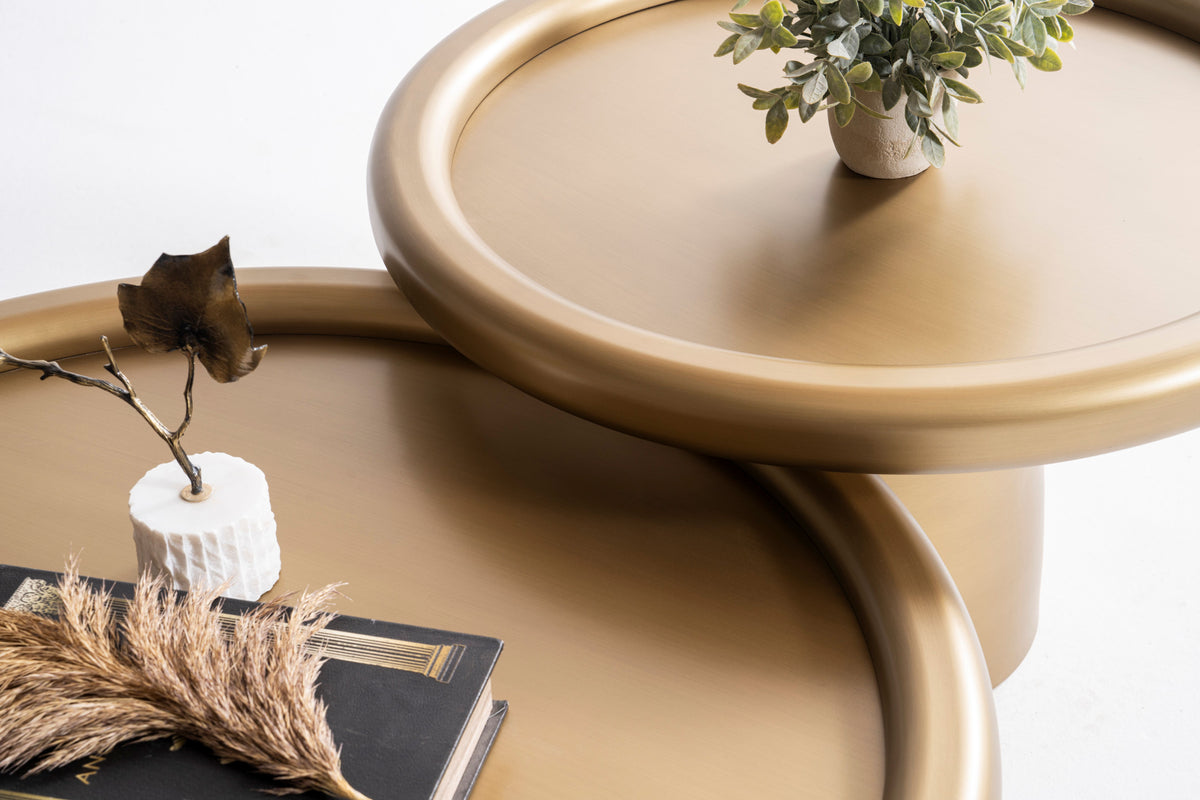 950 Gold 3pc Coffee Table Set