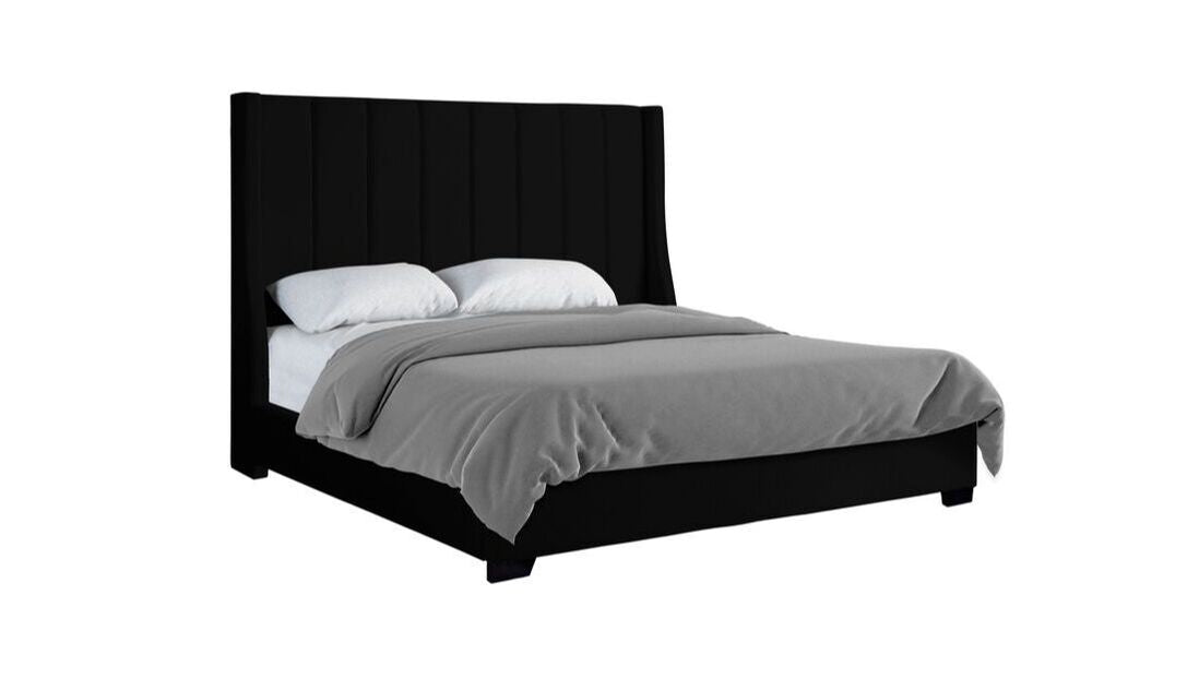 Black Velvet Queen Bed HH408