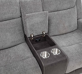 Nisa Grey Chenille/Air Leather 3pc Reclining Set S9871