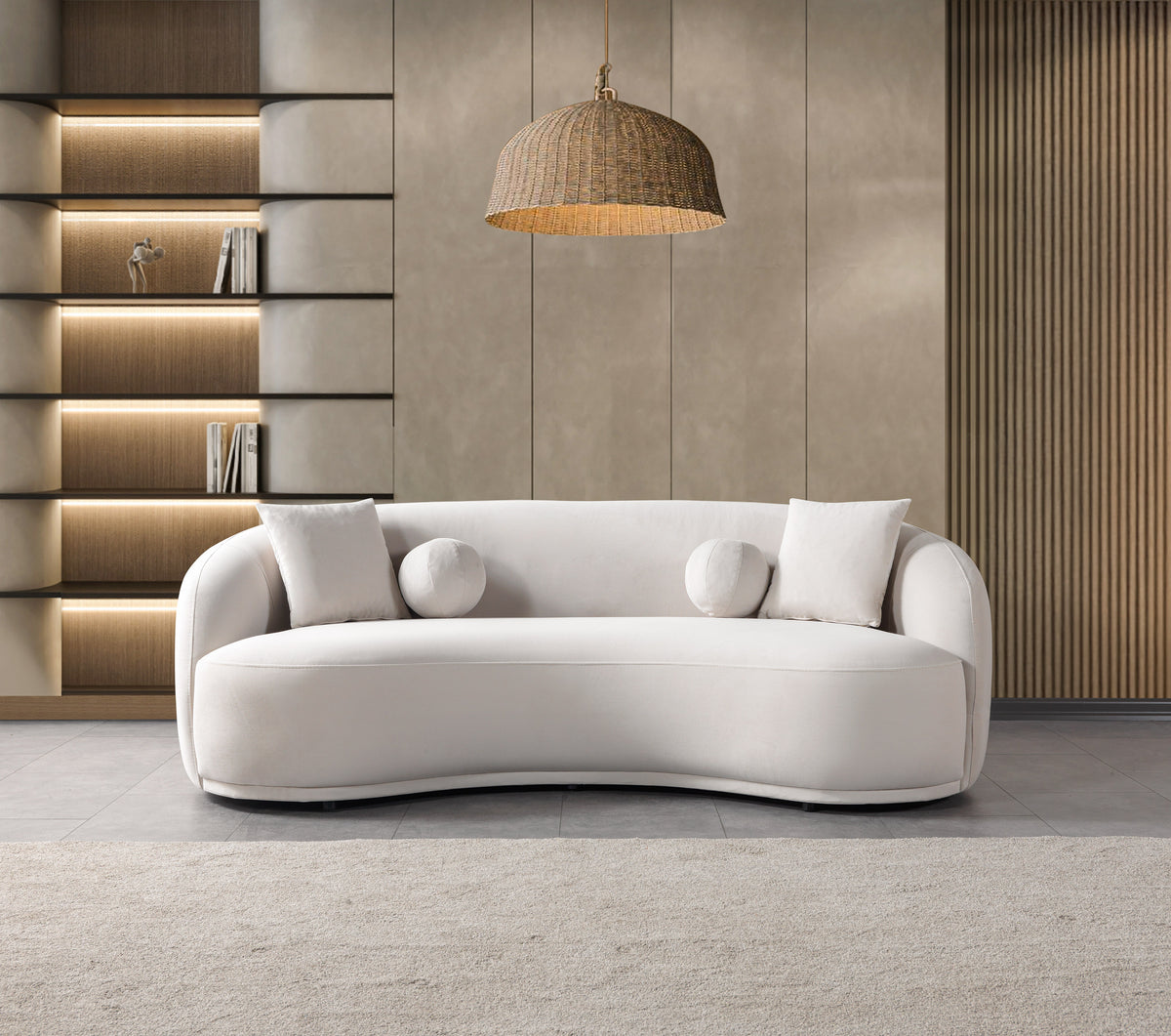 Bonita Ivory Velvet Living Room Set
