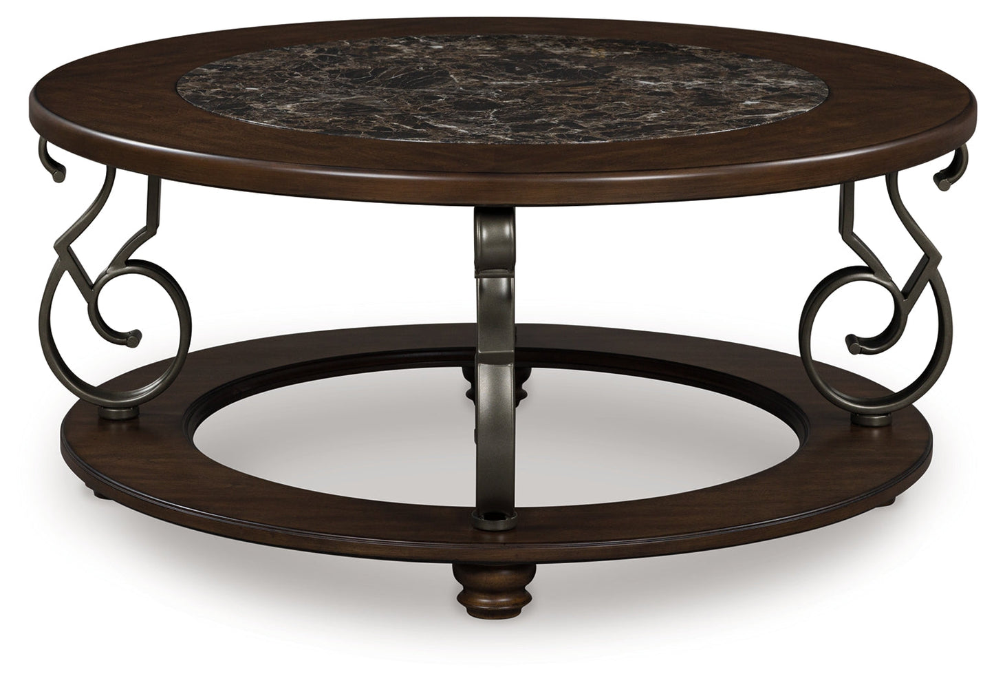 Frallyn Dark Brown Coffee Table and End Table T623