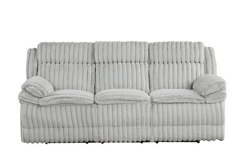 Mellow Grey Thick Stripe Fabric 3pc Reclining Set S3939