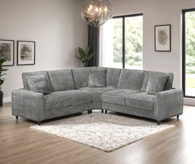 Stella Grey Teddy Bear Fabric Sectional