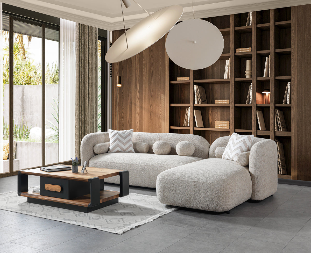 Liva Sand Boucle RAF 110" Sectional