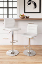 Load image into Gallery viewer, Pollzen White Barstool Set (Set of 2 )D121-730