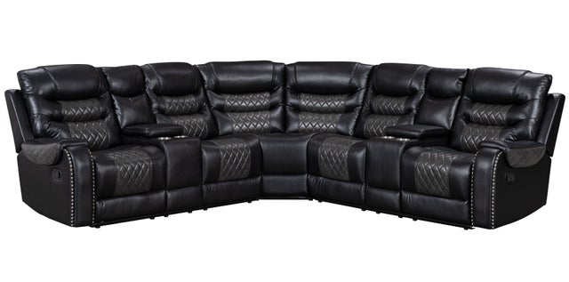 Martin81 2Tone Black Reclining Sectional