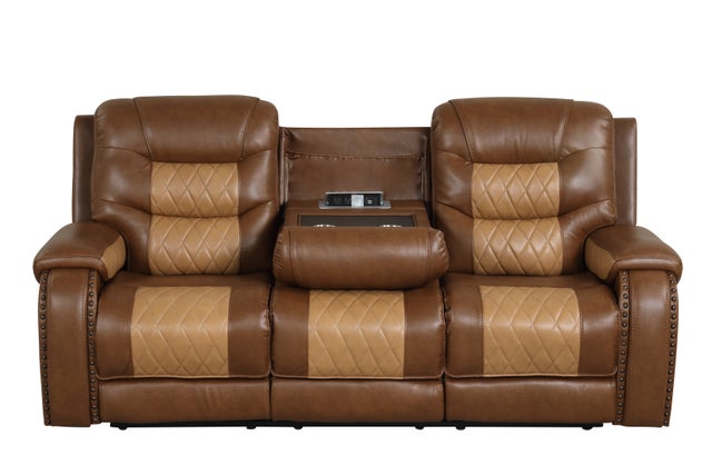 Ashley1002 2Tone Light Brown OVERSIZED 3pc Reclining Set