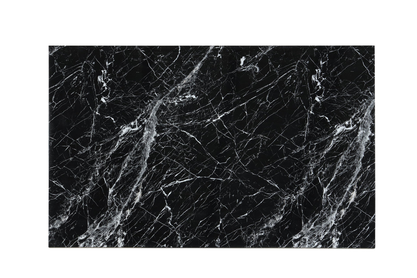 Onyx/Black Velvet 7pc Dining Room Set 1220  (FAUX MARBLE)
