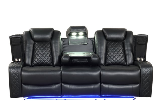 Luz Black BLUETOOTH SPEAKERS/LED 3pc Reclining Set