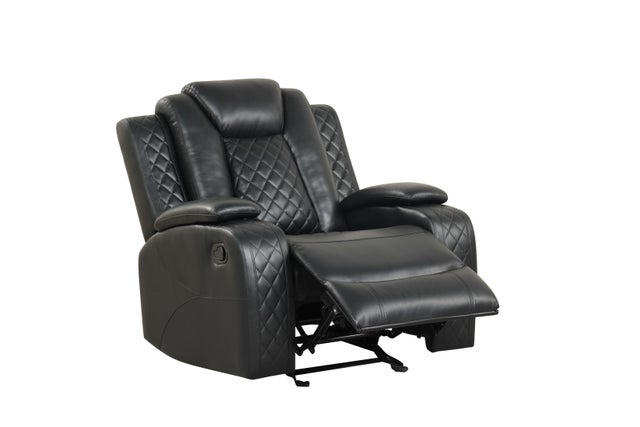 Luz Black BLUETOOTH SPEAKERS/LED 3pc Reclining Set