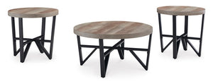 Deanlee Grayish Brown 3pc Coffee Table Set T235-13