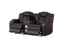 Load image into Gallery viewer, Galaxy Brown POWER/LED/BLUETOOTH SPEAKERS 3pc Reclining Set