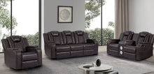 Load image into Gallery viewer, Galaxy Brown POWER/LED/BLUETOOTH SPEAKERS 3pc Reclining Set