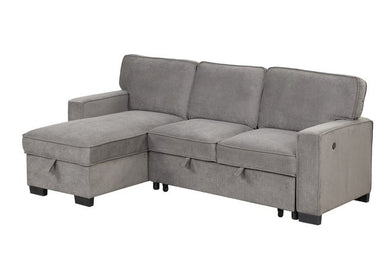 Marcos Grey Sectional With Pull-Out Bed