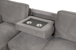Marcos Grey Sectional With Pull-Out Bed