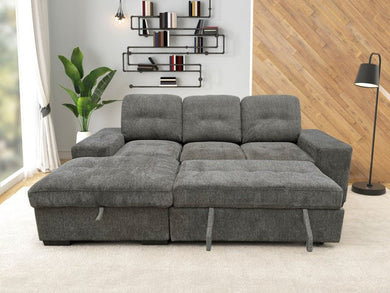 Kevin Grey Sectional With Pull-Out Bed