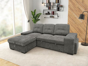 Kevin Grey Sectional With Pull-Out Bed